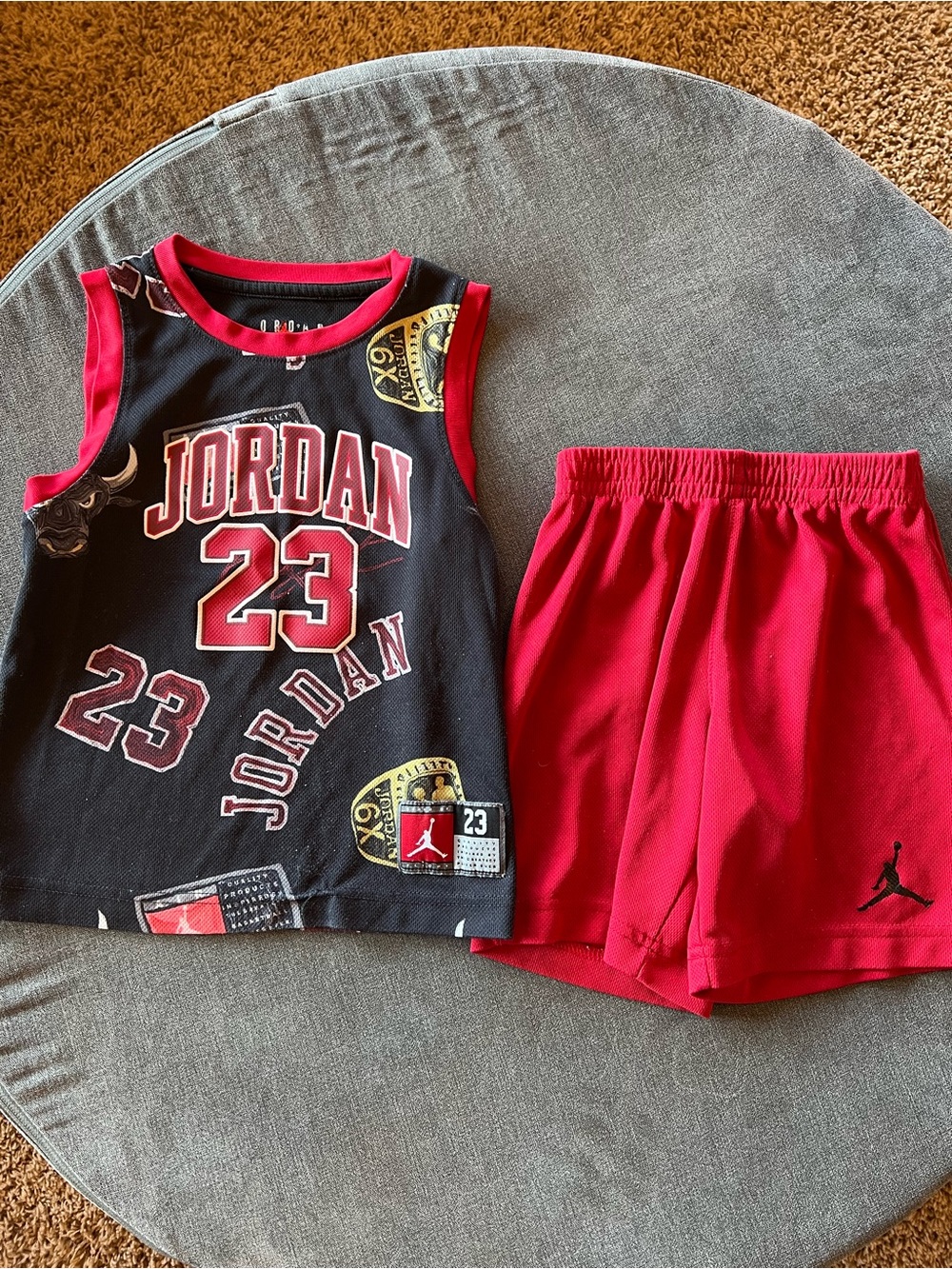 Jordan Kids' 2-Piece Red & Black jersey and Shorts Set